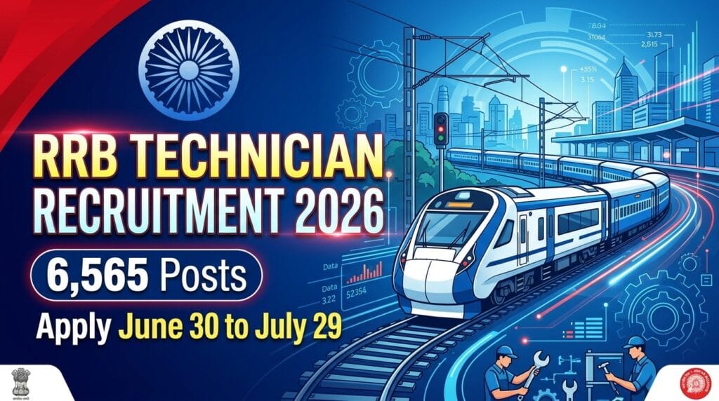 RRB Technician Recruitment 2026 — 6565 Grade 1 and Grade 3 Posts Apply Online at rrbapply.gov.in