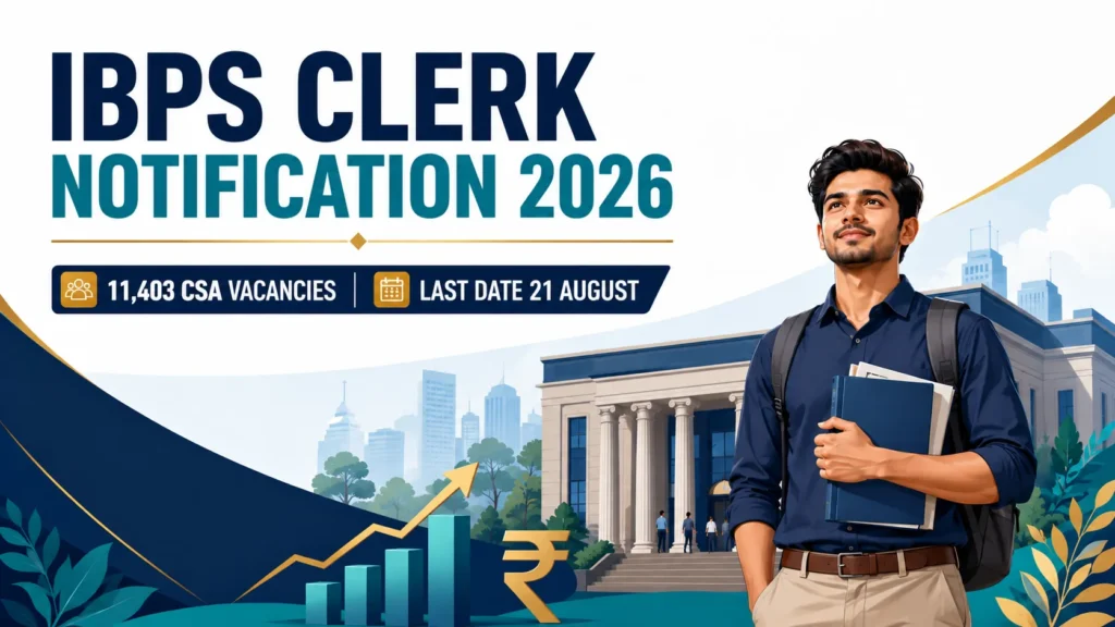 IBPS Clerk 2026 notification for 11403 Customer Service Associate vacancies apply online at ibps.in