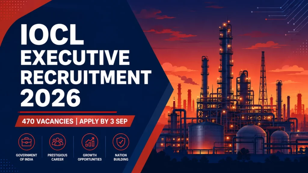 IOCL Executive Recruitment 2026 notification for 470 Graduate Engineer and Officer vacancies