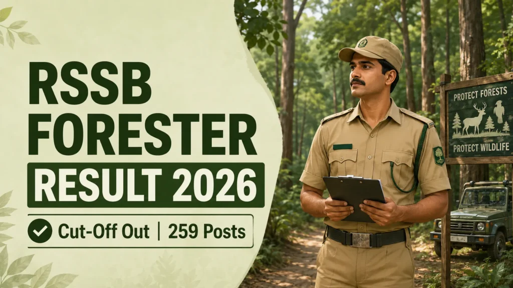 RSSB Forester Result 2026 cut off marks for 259 Vanpal vacancies Rajasthan